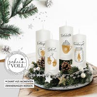 Adventskerzen 4er ohne Kranz - Modell "Golden Moment" Adventskerzen 4er ohne Kranz - Modell "Golden Moment"